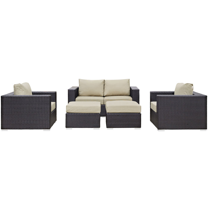 Convene 5 Piece Outdoor Patio Sofa Set by Modway