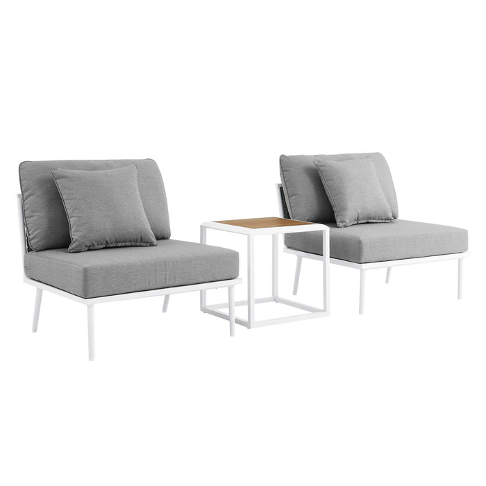 Stance 3 Piece Outdoor Patio Aluminum Set by Modway