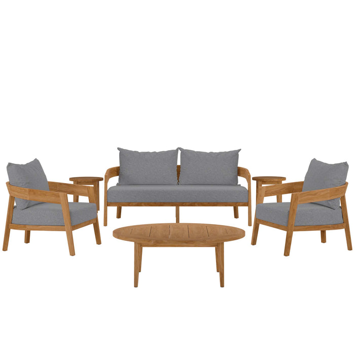 Brisbane 6-Piece Teak Wood Outdoor Patio Set by Modway