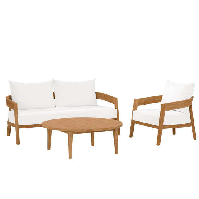 Brisbane 3-Piece Teak Wood Outdoor Patio Set by Modway