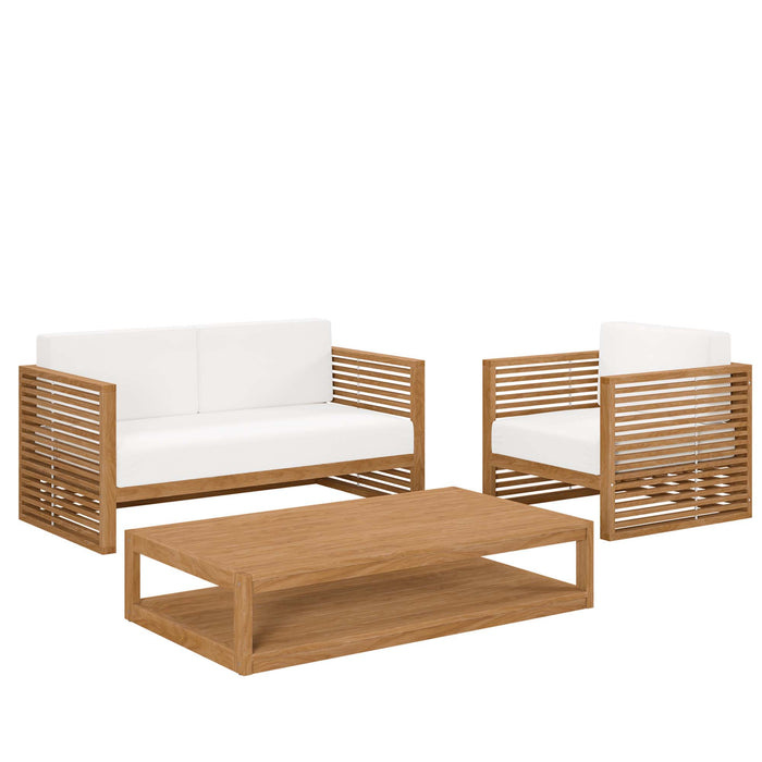 Carlsbad 3-Piece Teak Wood Outdoor Patio Set by Modway