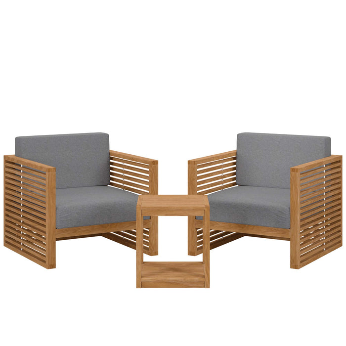 Carlsbad 3-Piece Teak Wood Outdoor Patio Set by Modway