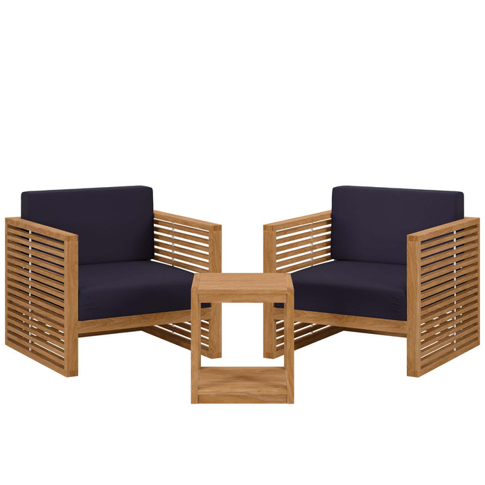 Carlsbad 3-Piece Teak Wood Outdoor Patio Set by Modway