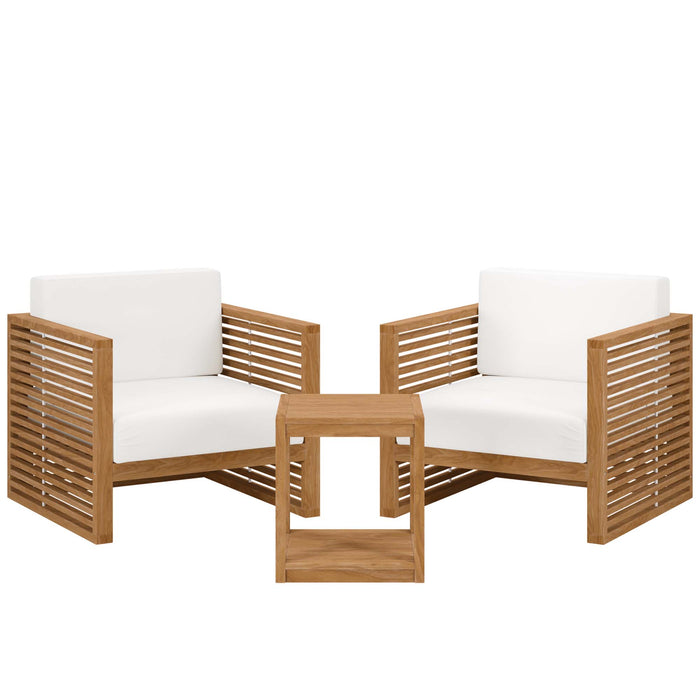 Carlsbad 3-Piece Teak Wood Outdoor Patio Set by Modway