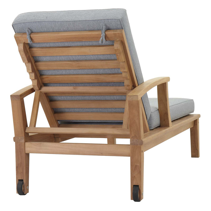 Marina Outdoor Patio Teak Single Chaise by Modway