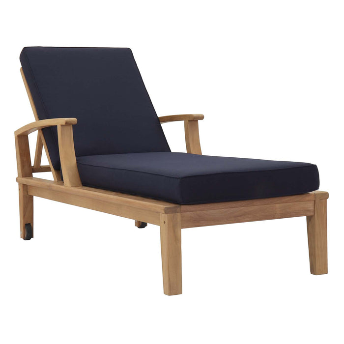 Marina Outdoor Patio Teak Single Chaise by Modway