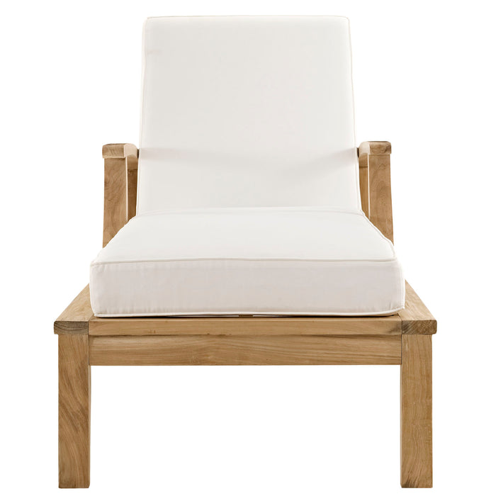 Marina Outdoor Patio Teak Single Chaise by Modway