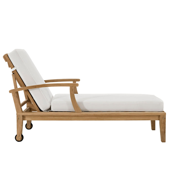 Marina Outdoor Patio Teak Single Chaise by Modway