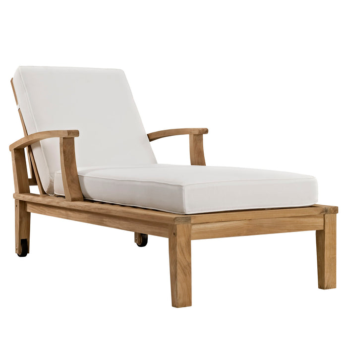 Marina Outdoor Patio Teak Single Chaise by Modway