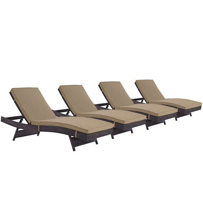 Convene Outdoor Patio Chaise Set of 4 by Modway