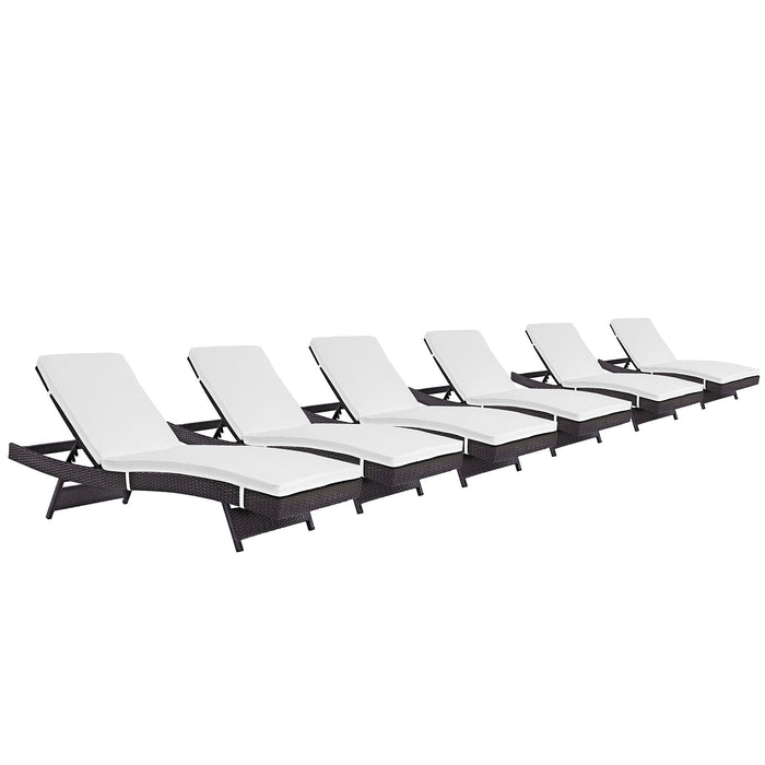 Convene Outdoor Patio Chaise Set of 6 by Modway