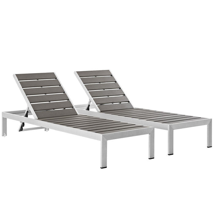 Shore Outdoor Patio Aluminum Chaise Set of 2 by Modway