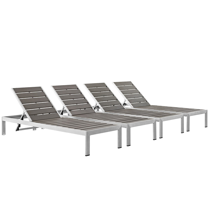 Shore Outdoor Patio Aluminum Chaise Set of 4 by Modway