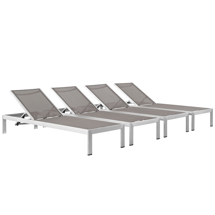 Shore Outdoor Patio Aluminum Chaise Set of 4 by Modway