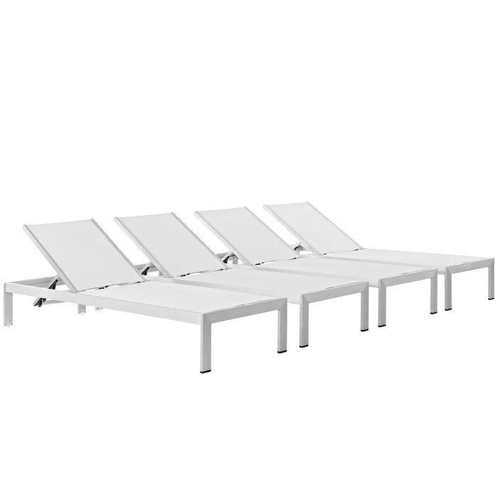 Shore Outdoor Patio Aluminum Chaise Set of 4 by Modway