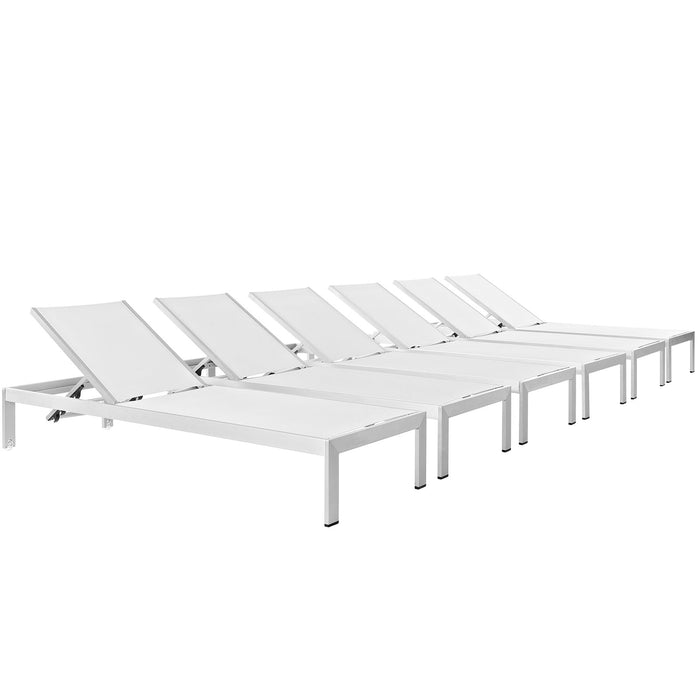 Shore Outdoor Patio Aluminum Chaise Set of 6 by Modway