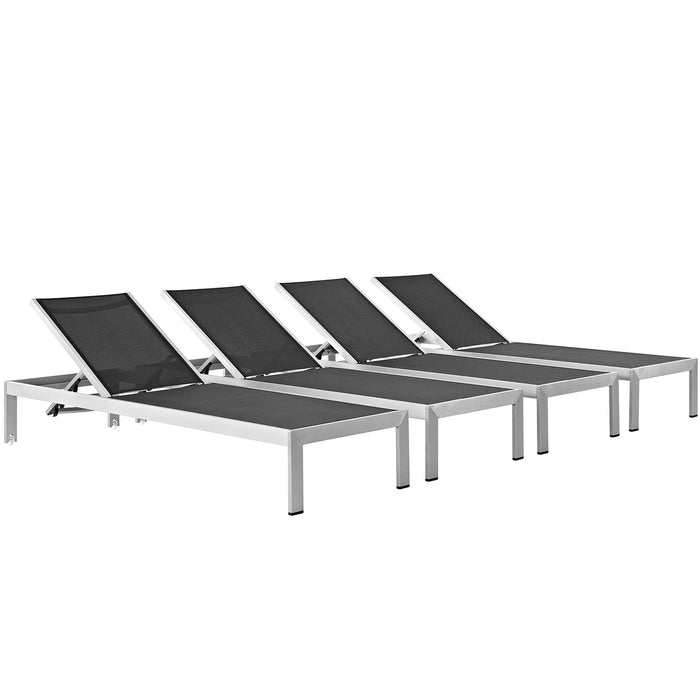 Shore Outdoor Patio Aluminum Chaise Set of 4 by Modway