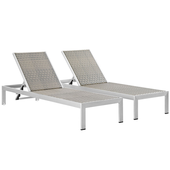 Shore Outdoor Patio Aluminum Chaise Set of 2 by Modway