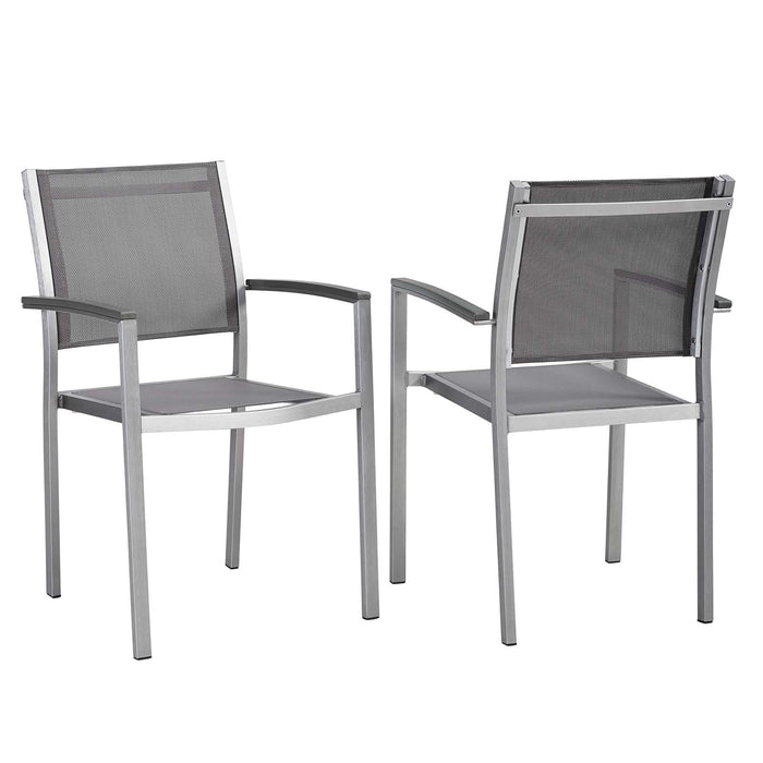 Shore Outdoor Patio Aluminum Dining Chair Set of 2 by Modway