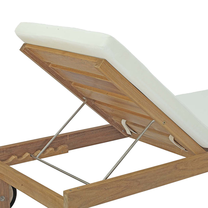 Upland Outdoor Patio Teak Chaise by Modway