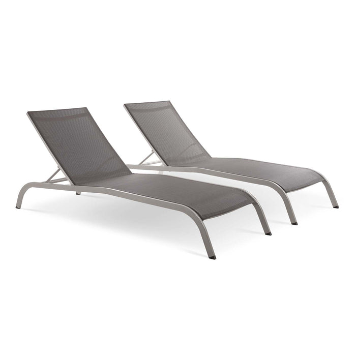 Savannah Outdoor Patio Mesh Chaise Lounge Set of 2 by Modway