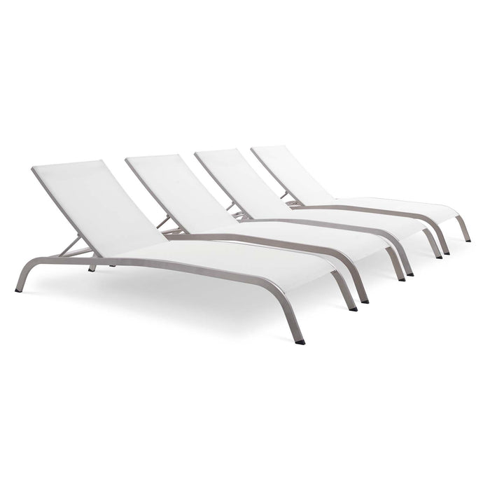 Savannah Outdoor Patio Mesh Chaise Lounge Set of 4 by Modway