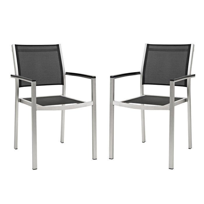 Shore Outdoor Patio Aluminum Dining Chair Set of 2 by Modway