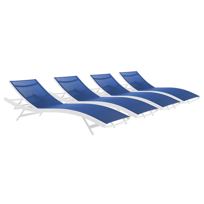 Glimpse Outdoor Patio Mesh Chaise Lounge Set of 4 by Modway