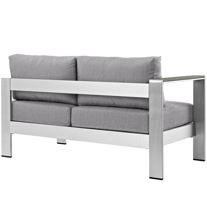 Shore Left-Arm Corner Sectional Outdoor Patio Aluminum Loveseat by Modway