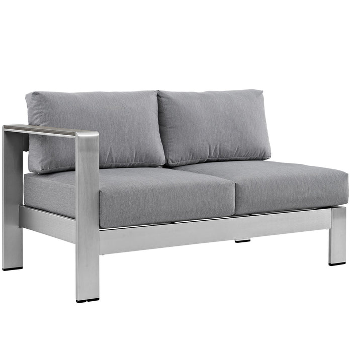 Shore Left-Arm Corner Sectional Outdoor Patio Aluminum Loveseat by Modway