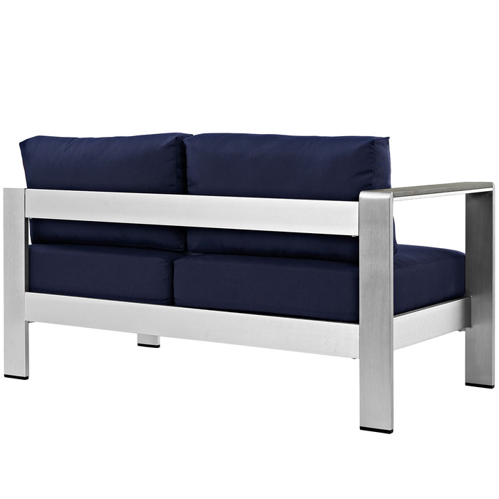 Shore Left-Arm Corner Sectional Outdoor Patio Aluminum Loveseat by Modway