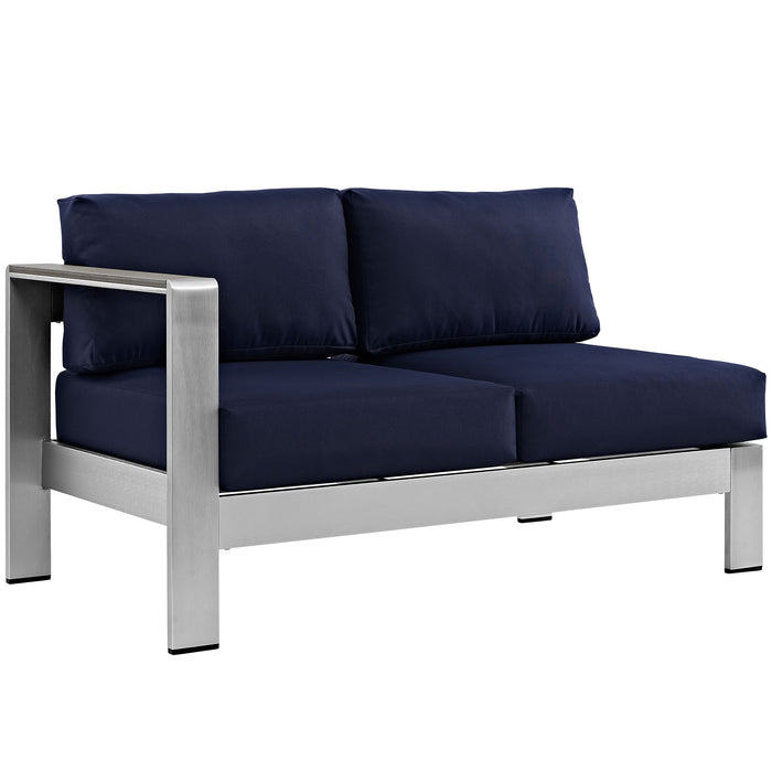 Shore Left-Arm Corner Sectional Outdoor Patio Aluminum Loveseat by Modway