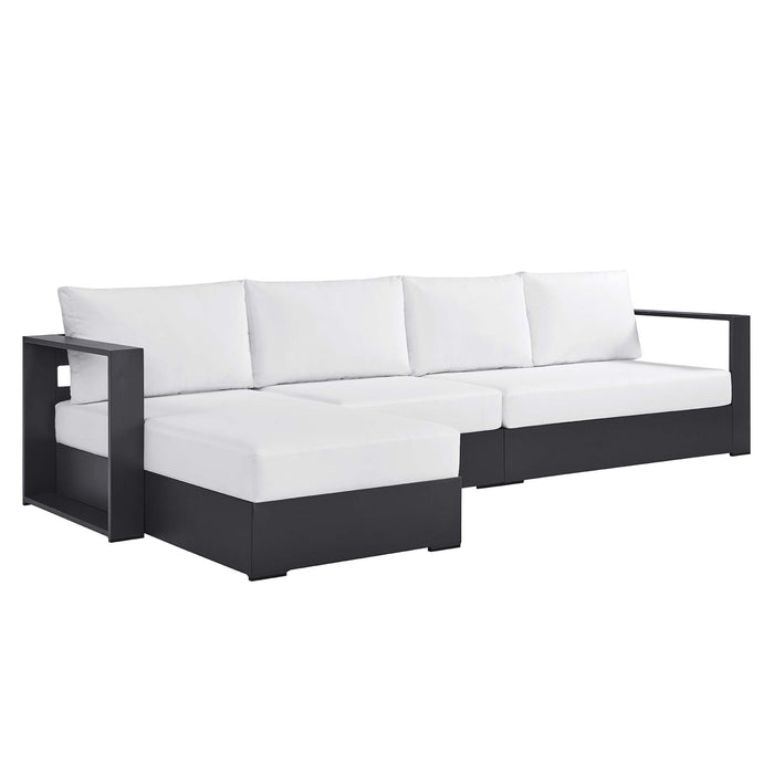 Tahoe 3-Piece Outdoor Patio Powder-Coated Aluminum Left-Facing Chaise Sectional Sofa Set by Modway