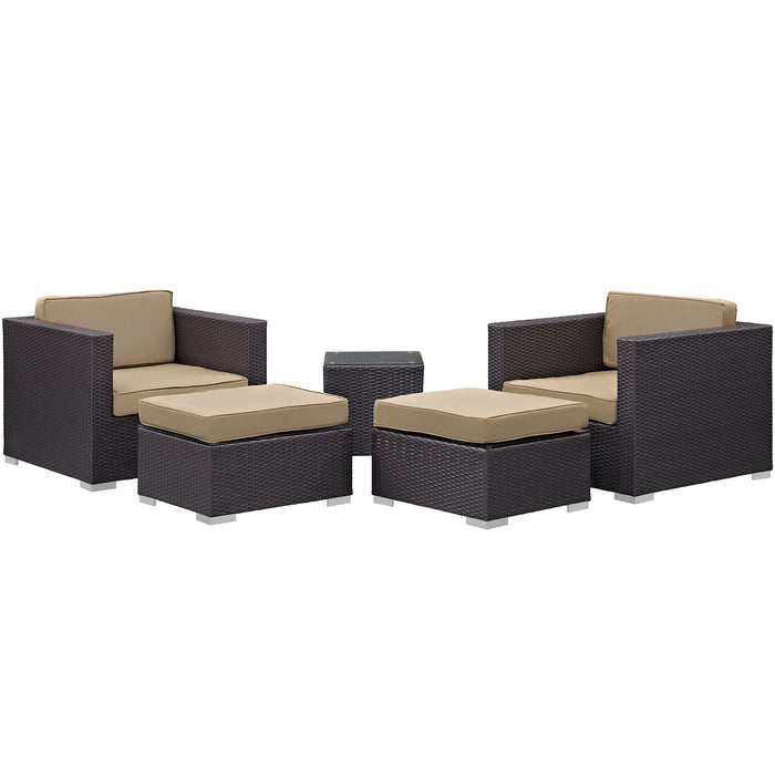 Convene 5 Piece Outdoor Patio Sectional Set by Modway