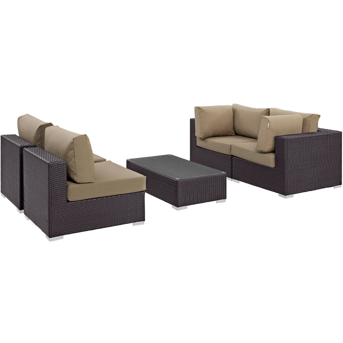 Convene 5 Piece Outdoor Patio Sectional Set by Modway