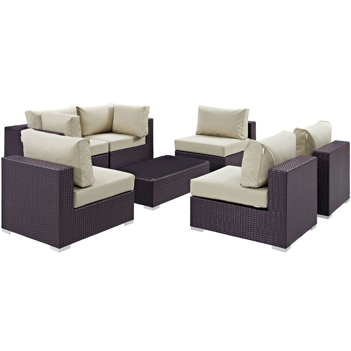 Convene 7 Piece Outdoor Patio Sectional Set by Modway