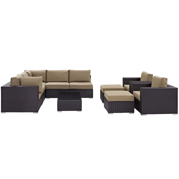 Convene 10 Piece Outdoor Patio Sectional Set by Modway