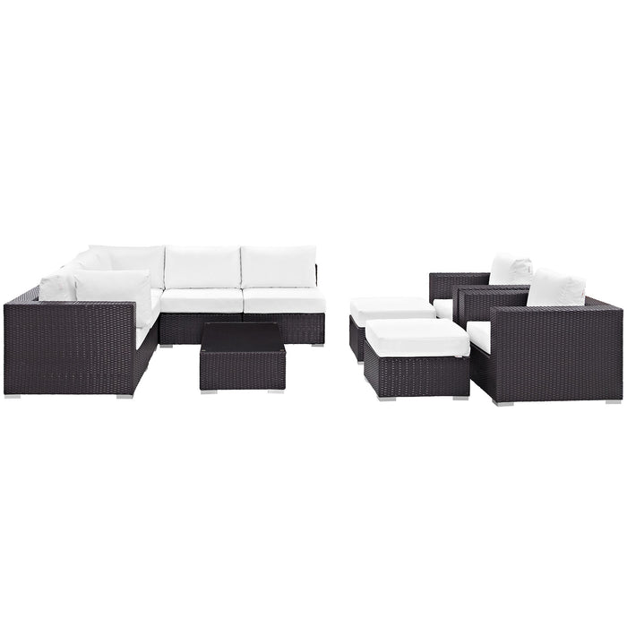 Convene 10 Piece Outdoor Patio Sectional Set by Modway