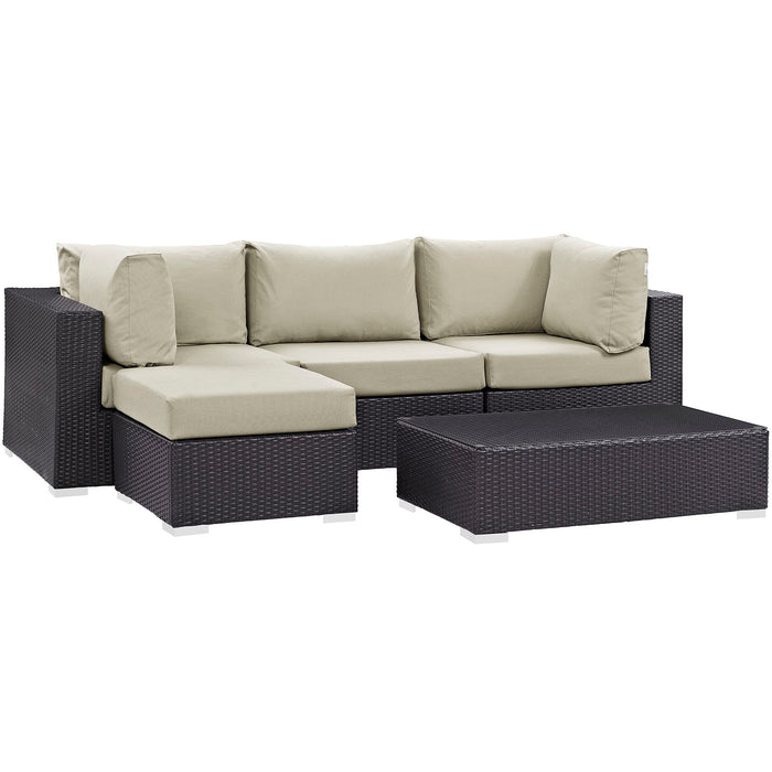 Convene 5 Piece Outdoor Patio Sectional Set by Modway