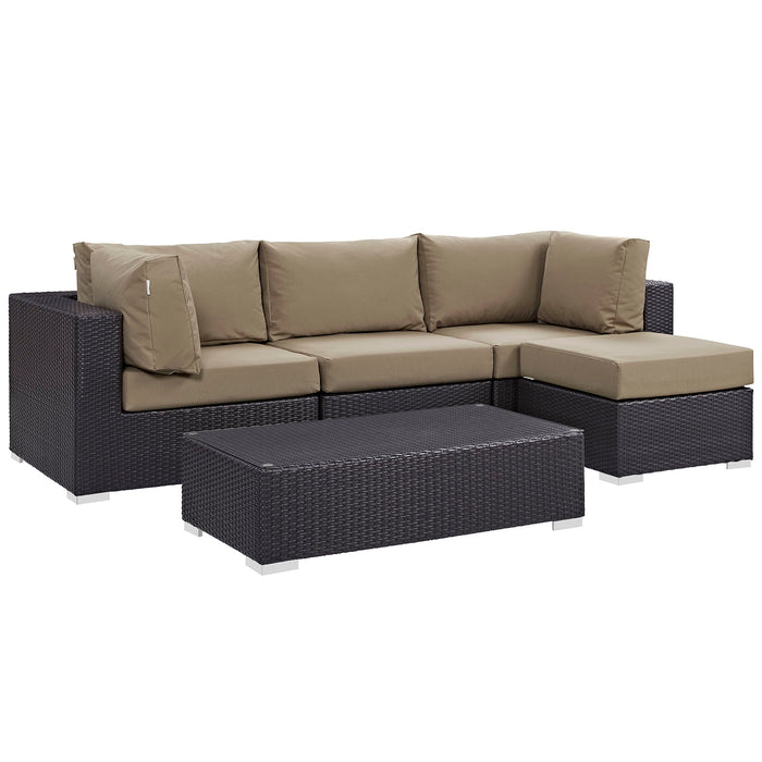 Convene 5 Piece Outdoor Patio Sectional Set by Modway