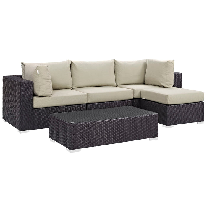 Convene 5 Piece Outdoor Patio Sectional Set by Modway