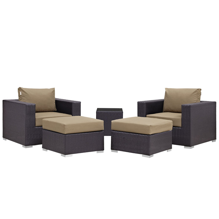 Convene 5 Piece Outdoor Patio Sectional Set by Modway