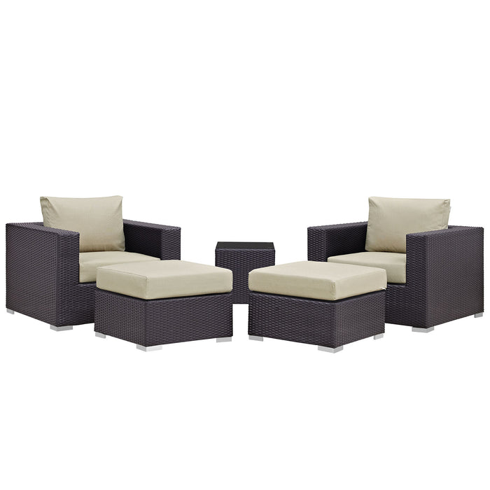 Convene 5 Piece Outdoor Patio Sectional Set by Modway