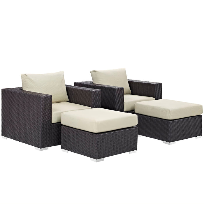 Convene 4 Piece Outdoor Patio Sectional Set by Modway