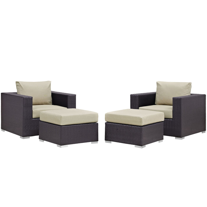 Convene 4 Piece Outdoor Patio Sectional Set by Modway