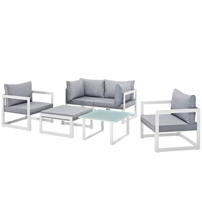 Fortuna 6 Piece Outdoor Patio Sectional Sofa Set by Modway