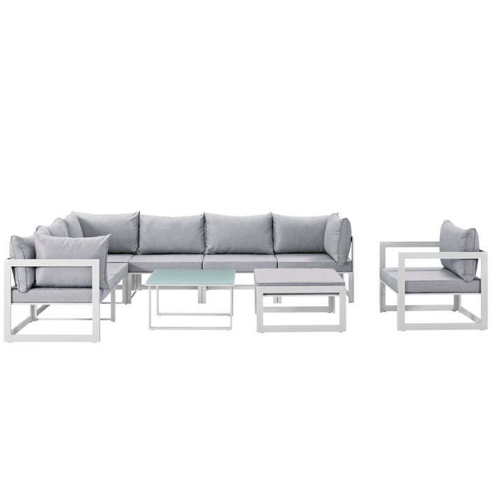 Fortuna 9 Piece Outdoor Patio Sectional Sofa Set by Modway