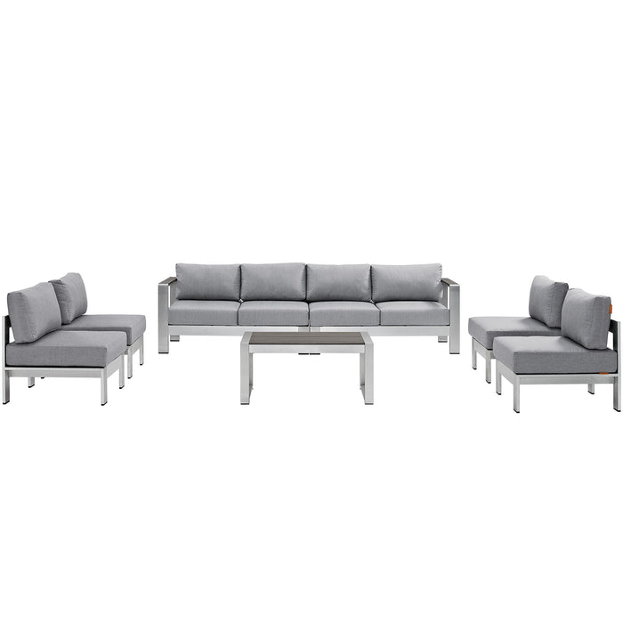 Shore 7 Piece Outdoor Patio Sectional Sofa Set by Modway