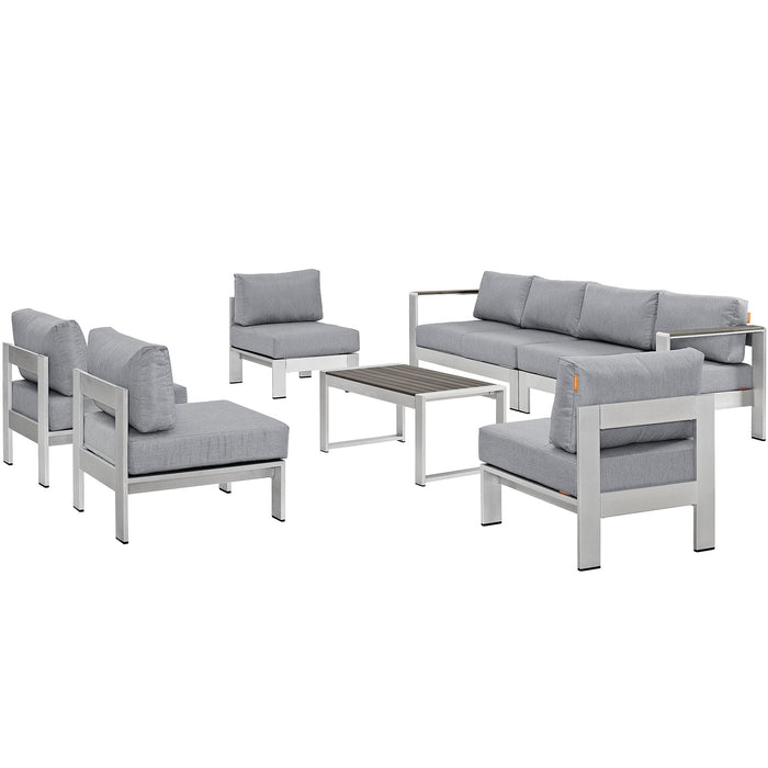 Shore 7 Piece Outdoor Patio Sectional Sofa Set by Modway