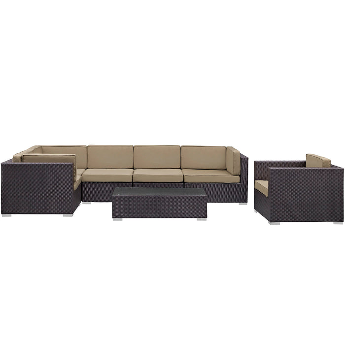 Corona 7 Piece Outdoor Patio Sectional Set by Modway